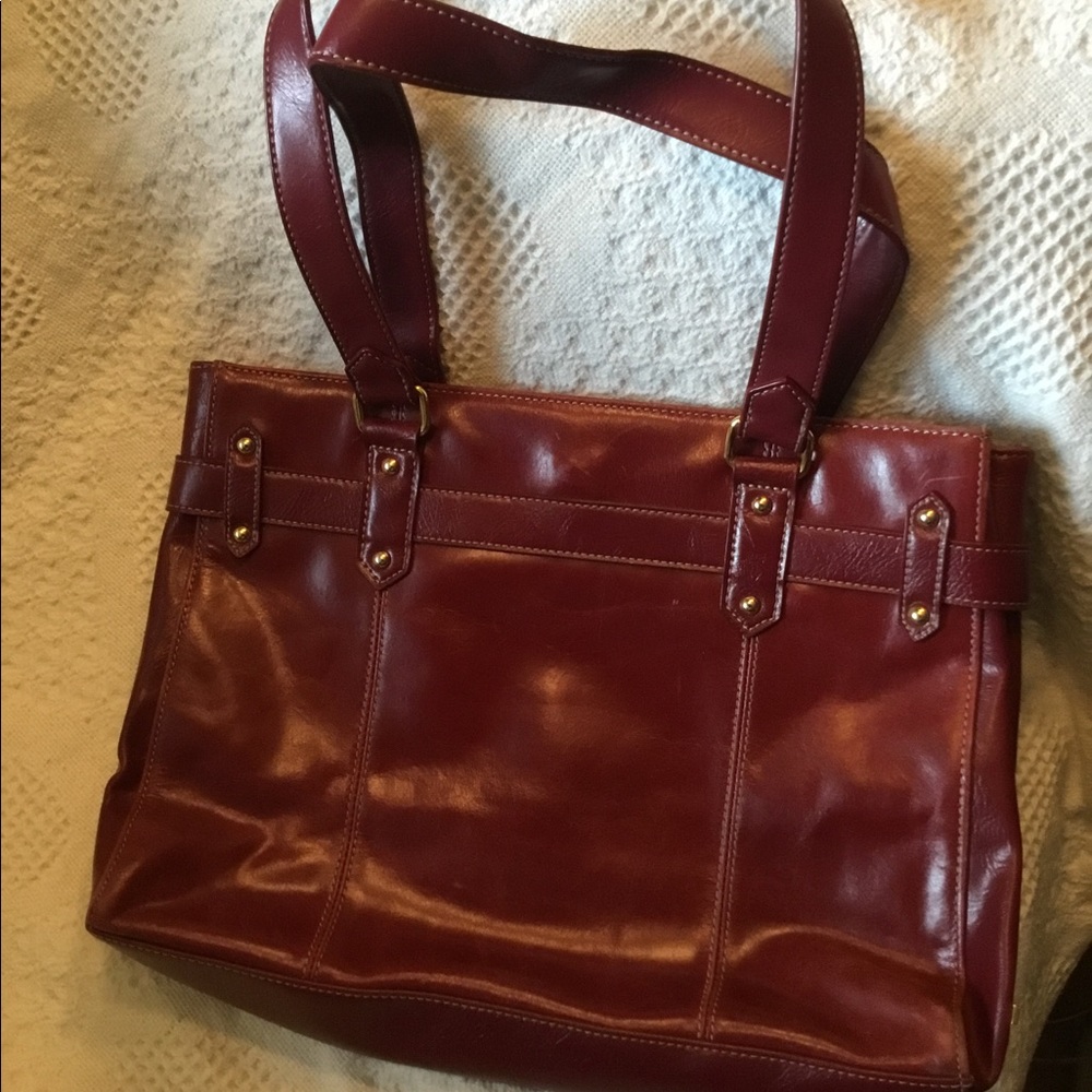 Enzo Angiolini ox blood tote bag.